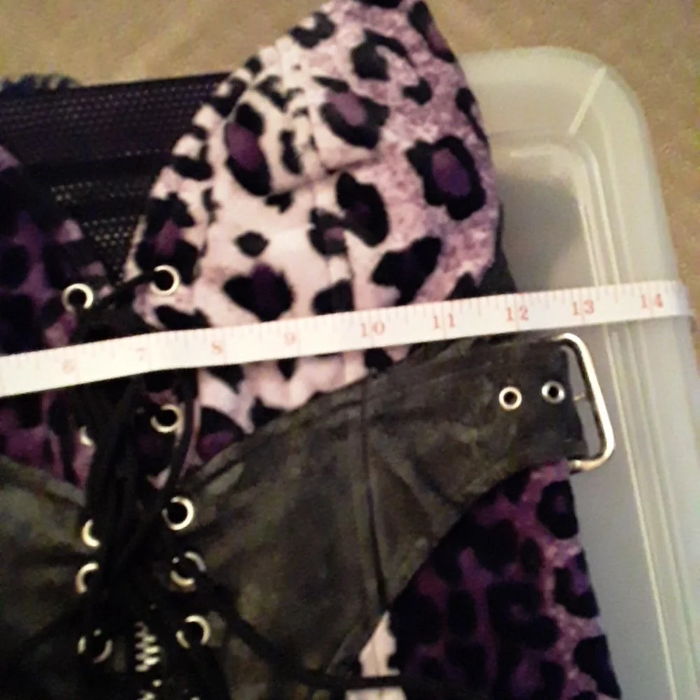 Lip Service Purple Leopard Bodysuit with Black Details - Picture 9 of 11